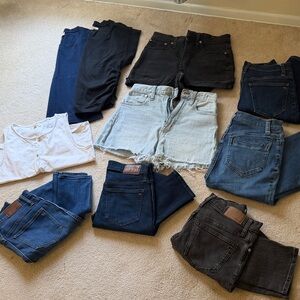 Madewell Denim & Basics Clothing Bundle - Mixed Jeans and Tops